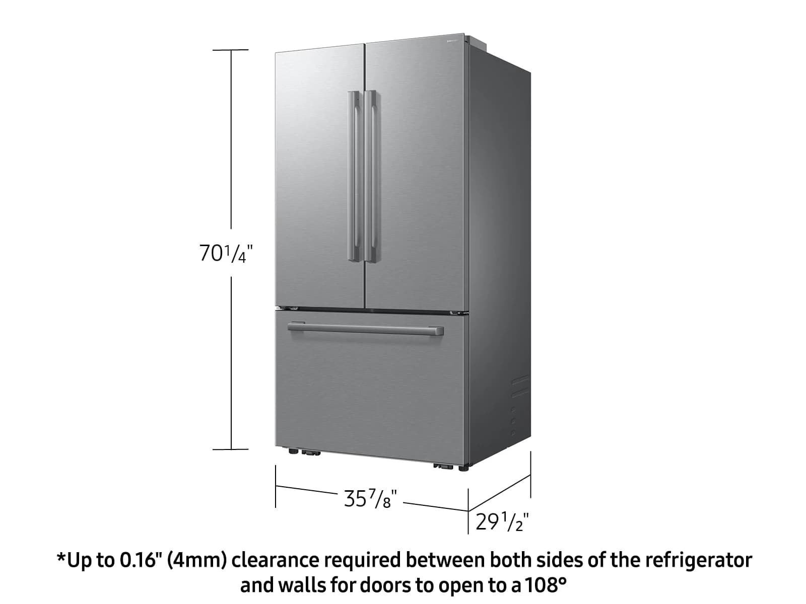 Bespoke AI 3-Door French Door Zero Clearance Fit | In-Door Tall Dispenser 25 cu.ft. – Stainless view 2