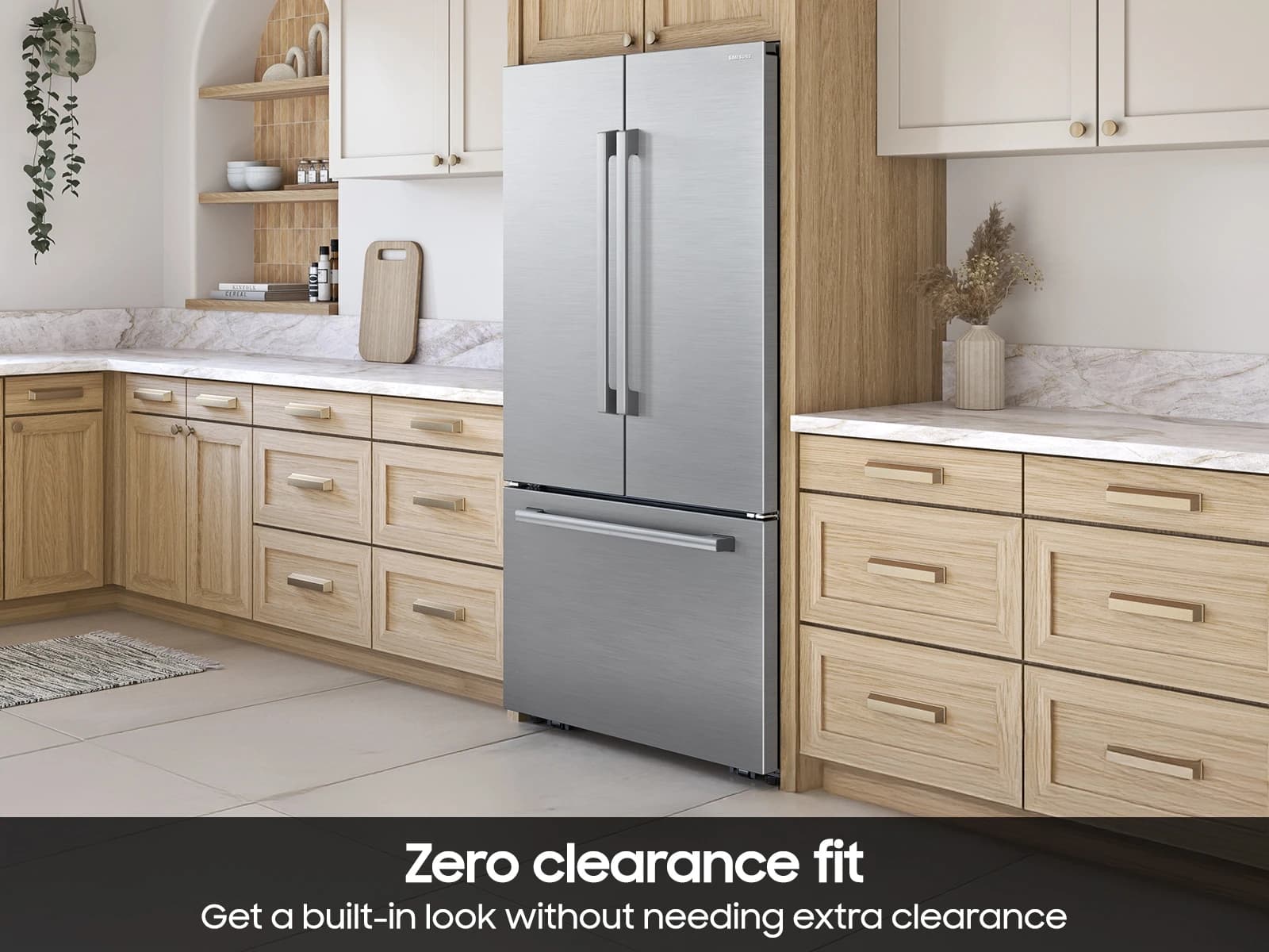 Bespoke AI 3-Door French Door Zero Clearance Fit | In-Door Tall Dispenser 25 cu.ft. – Stainless view 6
