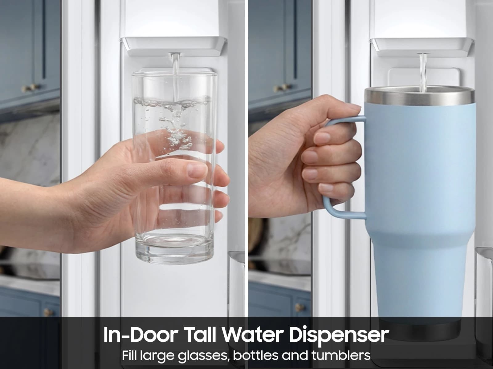 Bespoke AI 3-Door French Door Zero Clearance Fit | In-Door Tall Dispenser 25 cu.ft. – Stainless view 7