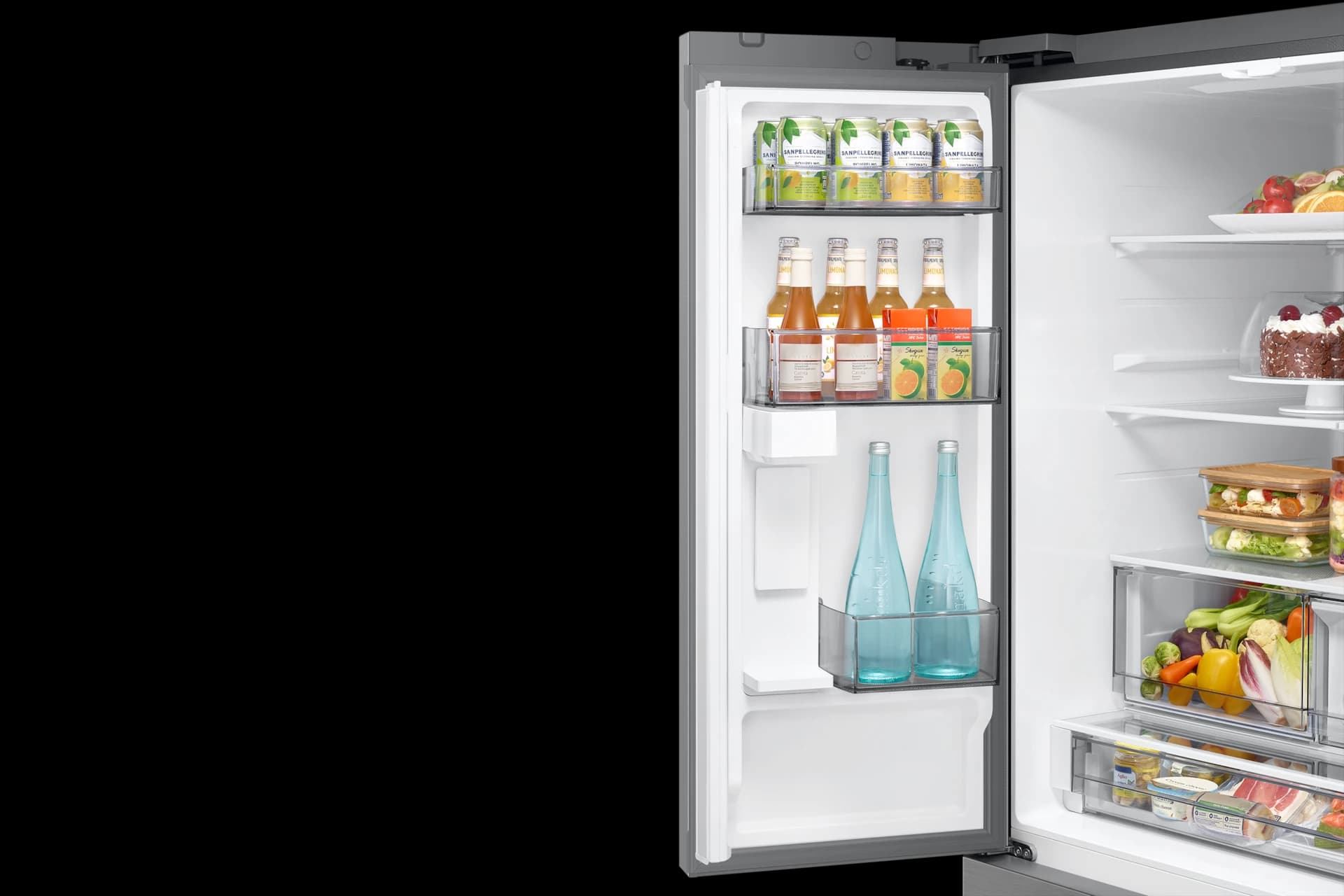 Bespoke AI 3-Door French Door Zero Clearance Fit | In-Door Tall Dispenser 25 cu.ft. – Stainless view 10
