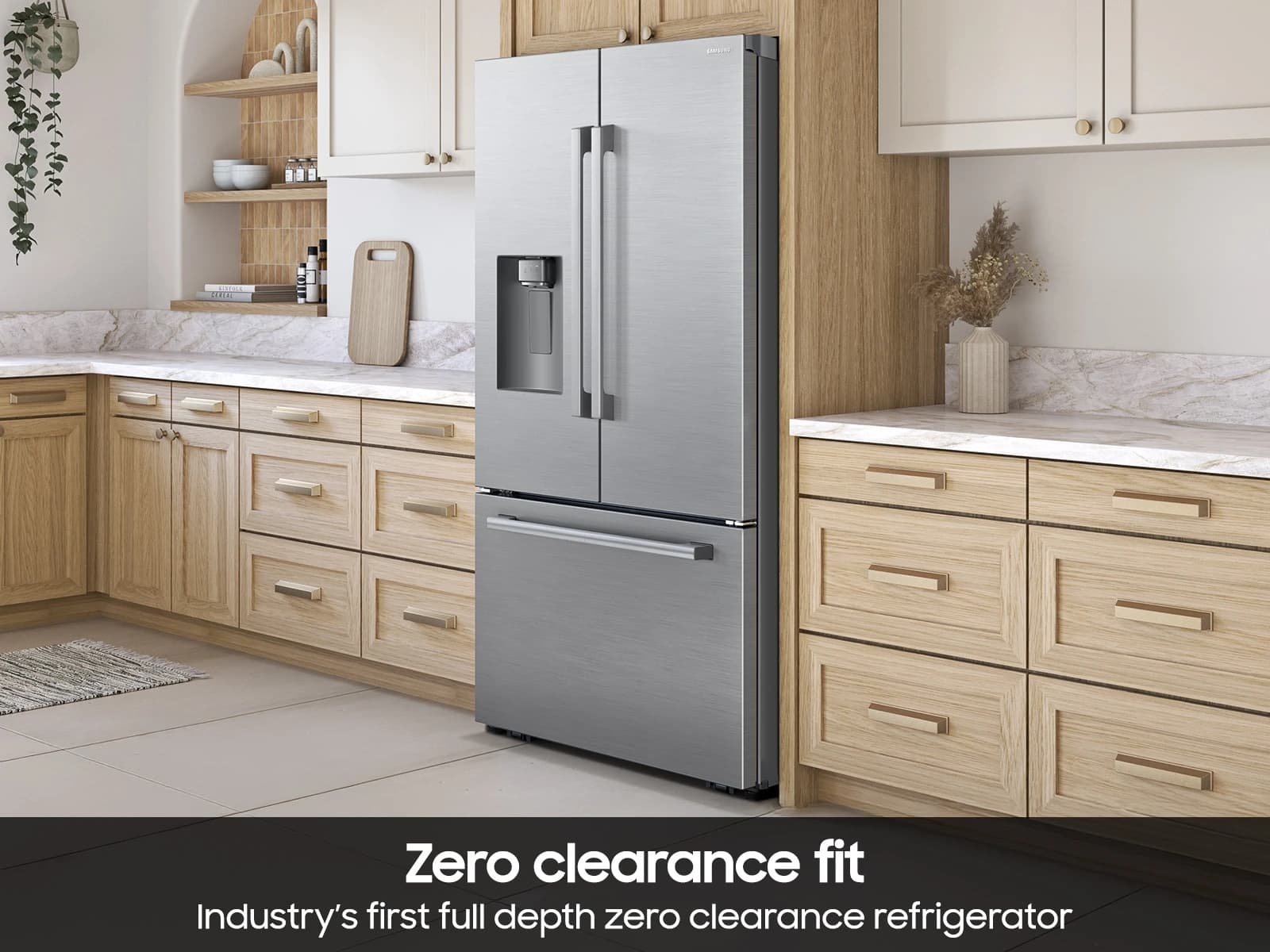 29 cf. Zero Clearance 3-Door French Door, Ext. Water/Ice, Sphere Ice, Full Depth (Stainless Steel) view 6