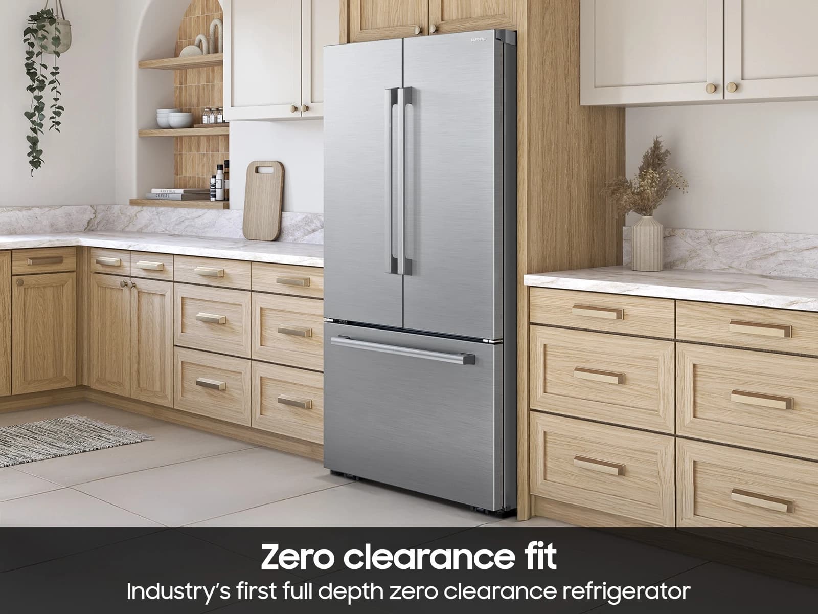 Bespoke AI 3-Door French Door Zero Clearance Fit | In-Door Tall Dispenser 30 cu.ft. – Stainless view 6