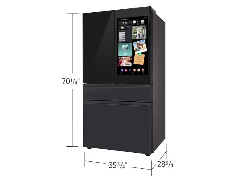 4DR Bespoke AI Family Hub™+ Counter Depth Charcoal Glass/Black – Charcoal/Black view 2