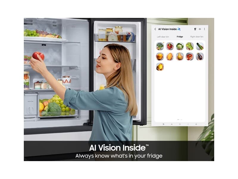 4DR Bespoke AI Family Hub™+ Counter Depth White Glass view 8