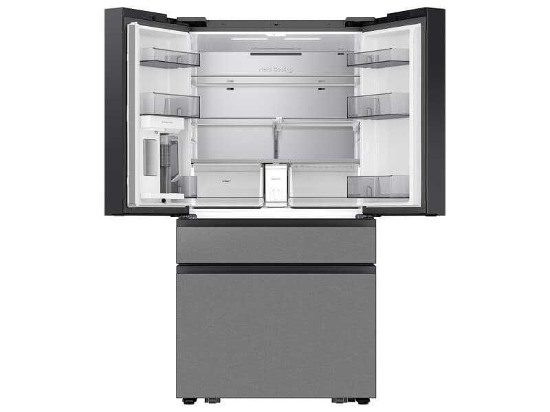 Bespoke AI 4-Door French Door – Charcoal glass, stainless steel view 3