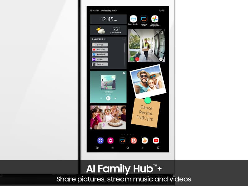 4DR Bespoke AI Family Hub™+ Full Depth White Glass view 7