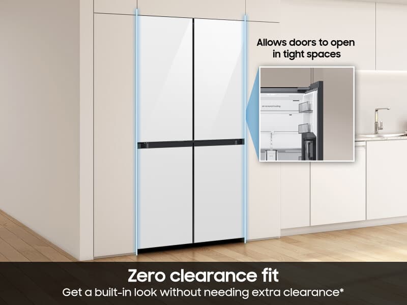 Bespoke AI 4-Door French Door – White glass view 6