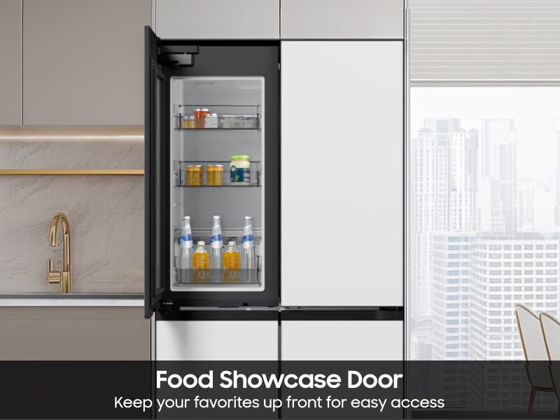 Bespoke AI 4-Door French Door – White glass view 7