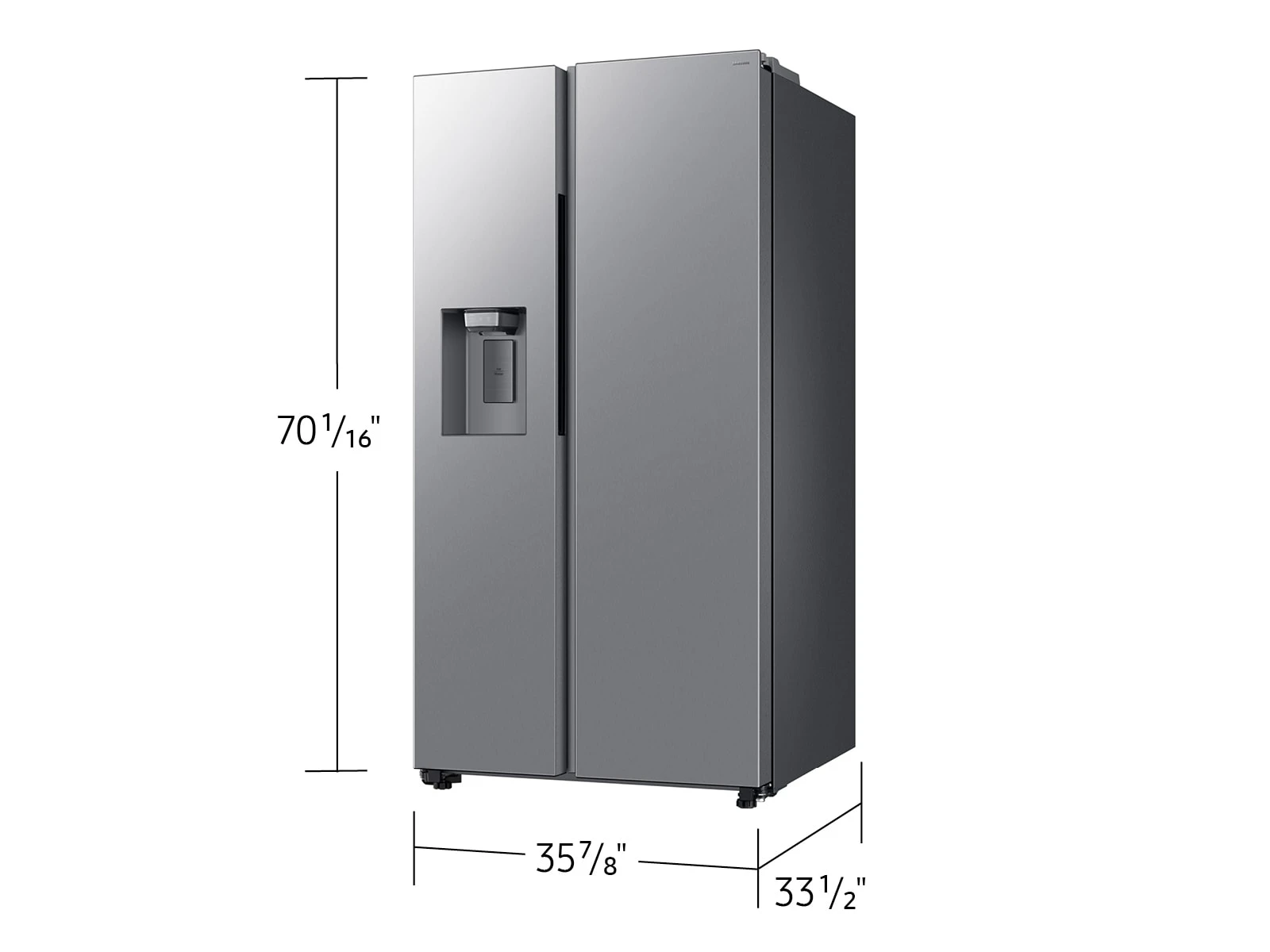 Bespoke AI Side-by-Side Sphere Ice™ | External Water & Ice Dispenser 27 cu.ft. – Stainless view 2