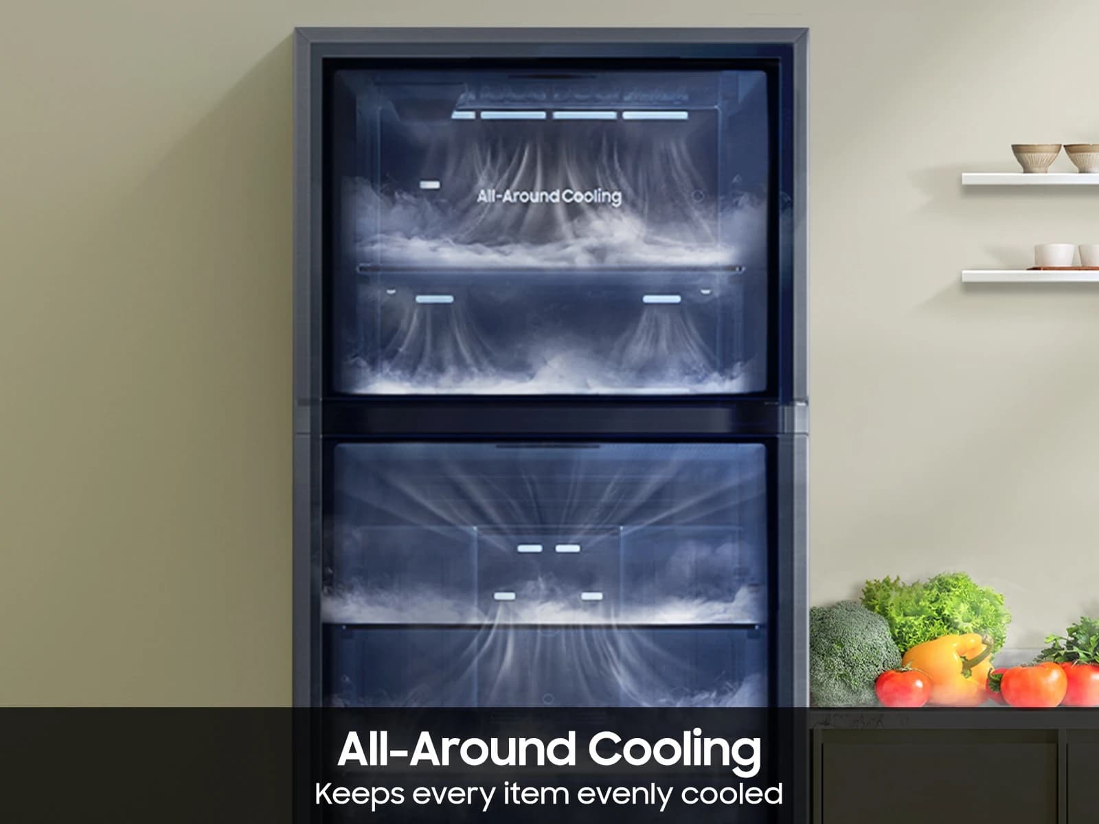 Bespoke AI Top Freezer All-Around Cooling | Garage Ready 18 cu.ft. view 4