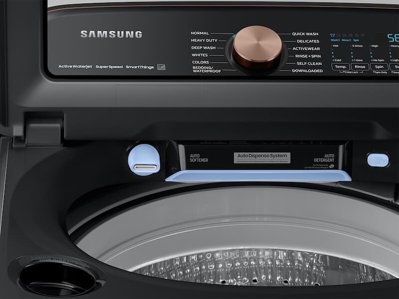 5.5 cu. ft. Extra-Large Capacity Smart Top Load Washer with Auto Dispense System in Brushed Black view 5
