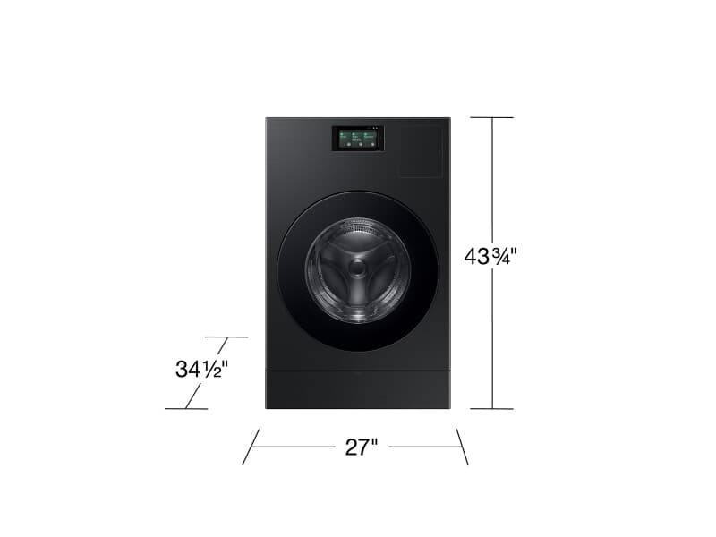 Bespoke AI All-in-One Ventless Combo AI Home 7" LCD Display AI OptiWash™ and Dry 5.3 cu.ft. – Brushed Black view 2