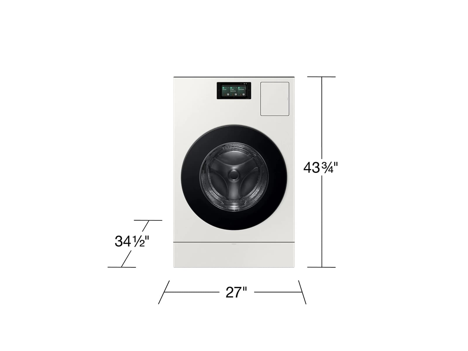 Bespoke AI All-in-One Ventless Combo AI Home 7" LCD Display AI OptiWash™ and Dry 5.3 cu. ft. – Ivory view 2