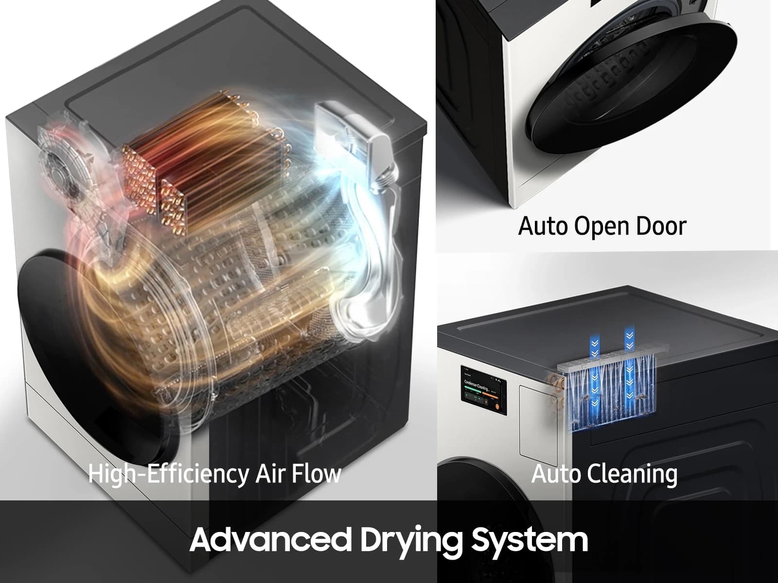Bespoke AI All-in-One Ventless Combo AI Home 7" LCD Display AI OptiWash™ and Dry 5.3 cu. ft. – Ivory view 7