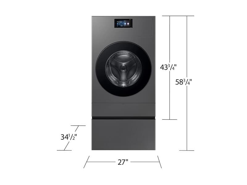 5.3 cu. ft. Bespoke AI Laundry Vented Combo™ All-in-One Ultra Capacity Washer and Electric Dryer with AI Home in Dark Steel view 5