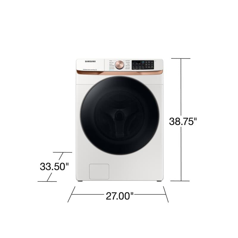 5.0 cu. ft. Extra Large Capacity Smart Front Load Washer with Super Speed Wash and Steam in Ivory view 2