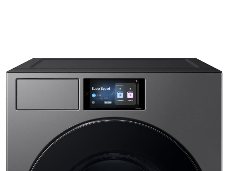 Bespoke AI Front Load Washer AI Home 7" LCD Display | AI OptiWash+™ 5.3 cu.ft. – Dark Steel view 9