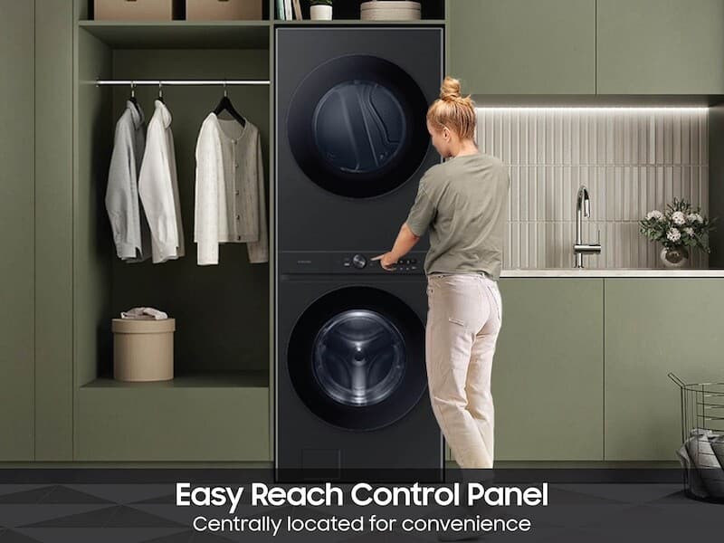 Bespoke 4.6 cu. ft. AI Laundry Hub™ Large Capacity Single Unit Washer with Flex Auto Dispense System and 7.6 cu. ft. Electric Dryer in Brushed Black view 6