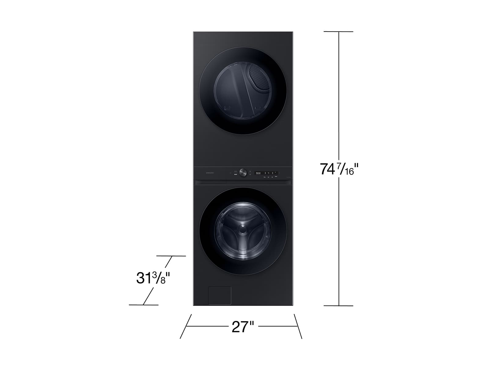 Bespoke AI Laundry Hub™ 4.6 cu. ft. Large Capacity Single Unit Washer with Flex Auto Dispense System and 7.6 cu. ft. Gas Dryer in Brushed Black view 5