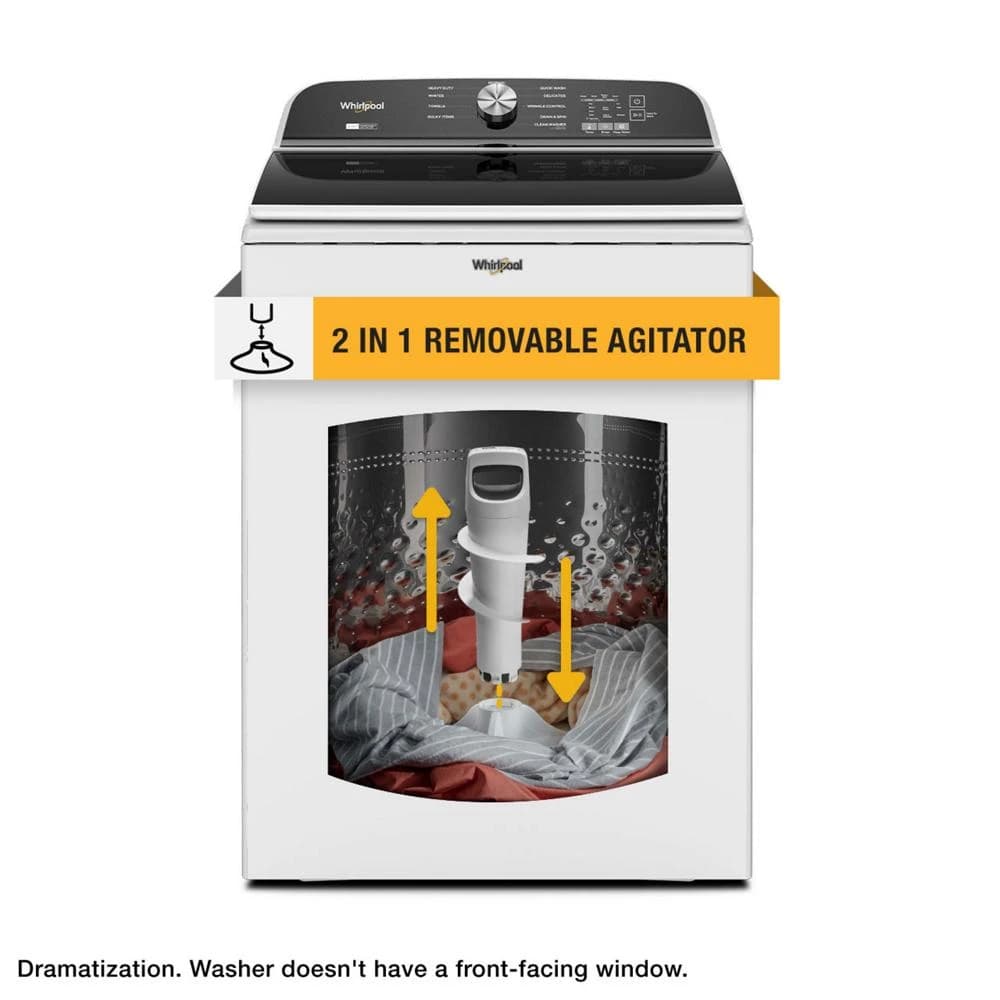 Whirlpool High Efficiency 2-Piece Removable Agitator Extra Large (5.2-cu ft) Top-Load Washer (White) view 10