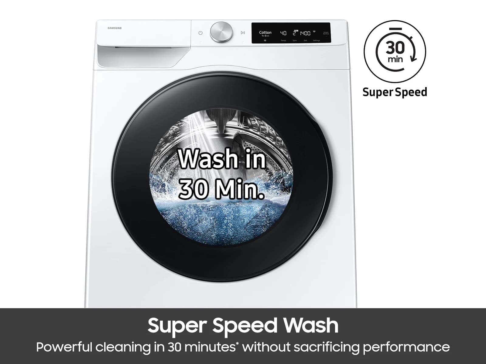 2.5 cu. ft. Smart Dial Front Load Washer 
with Super Speed Wash and Steam – White view 6