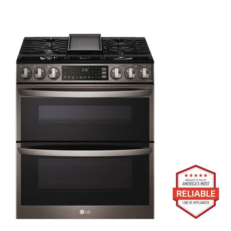 6.9 Cu. Ft. Smart Gas Double Oven Slide-in Range With Instaview®, Probake® Convection, Air Fry, And Air Sous Vide