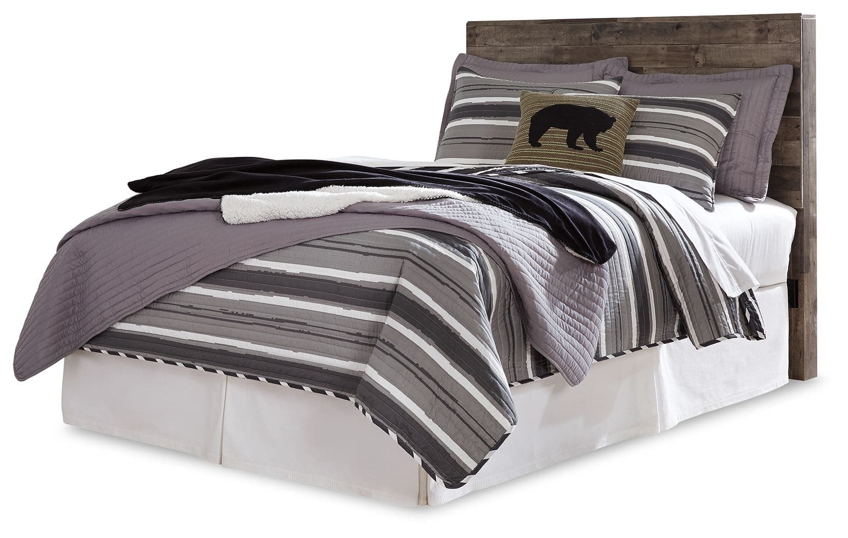 Derekson - Full Panel Headboard - Multi Gray