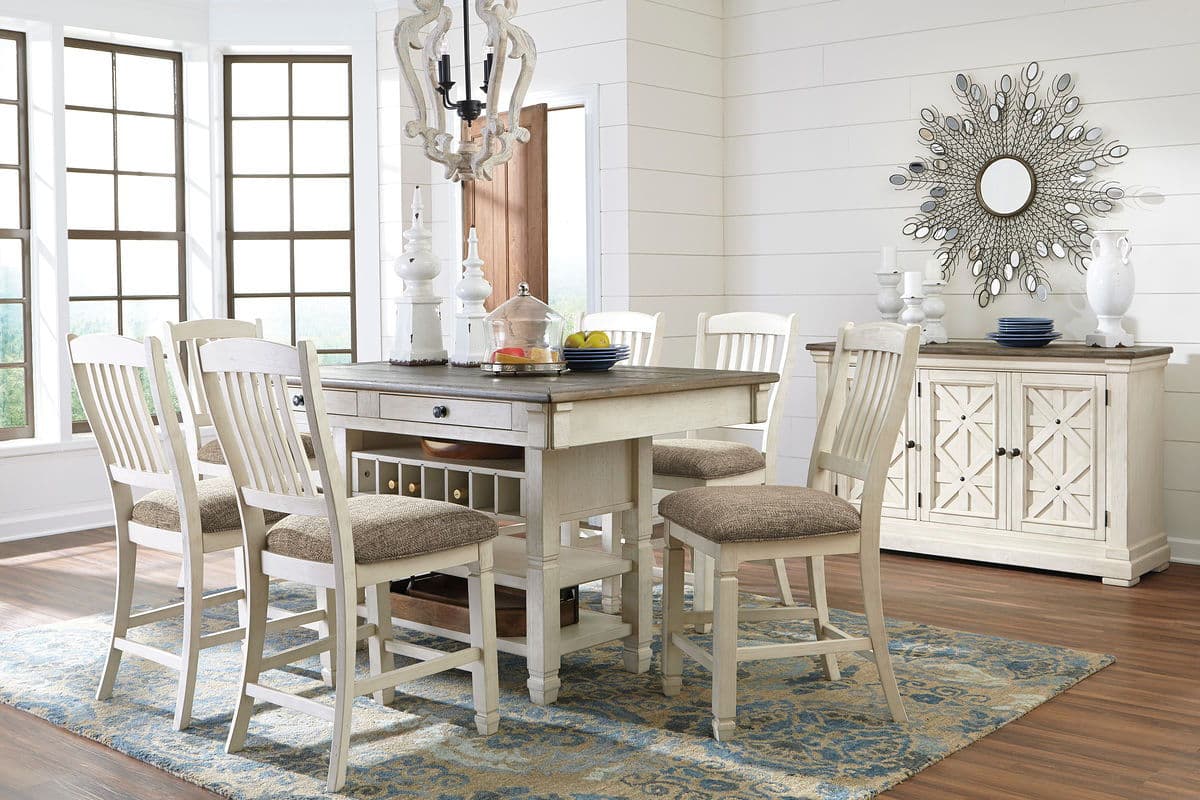 8 Pc. · Counter Table, 6 Barstools, Server