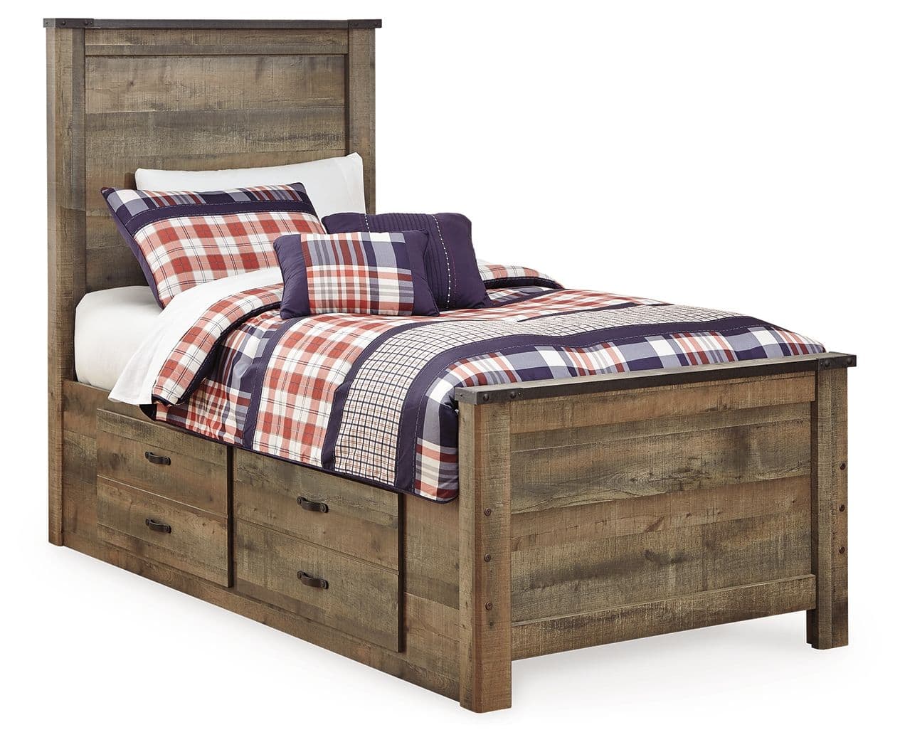 Twin Panel Bed With 2 Storage Drawers