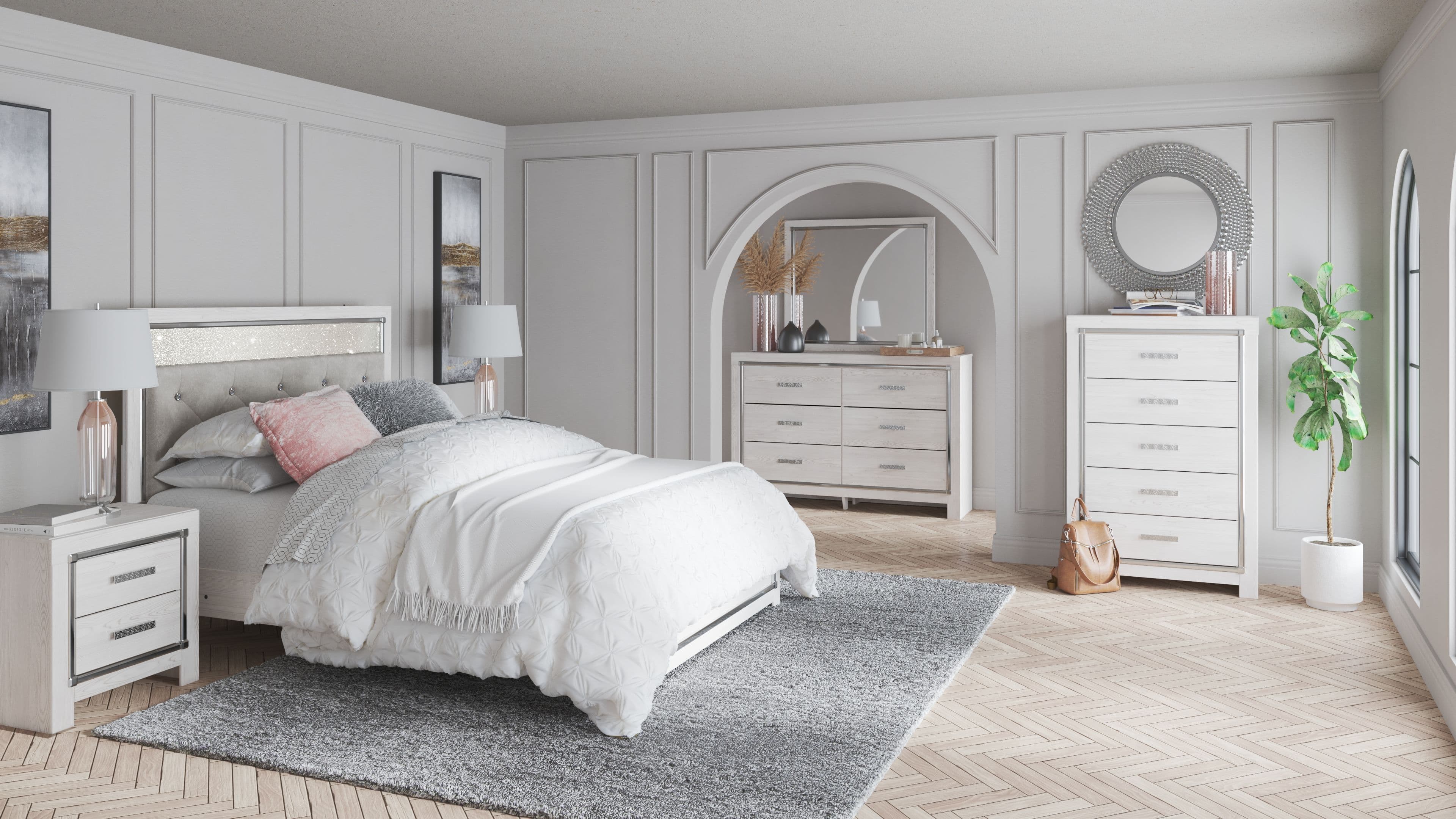 6 Pc. · Dresser, Mirror, Chest, Queen Panel Bed