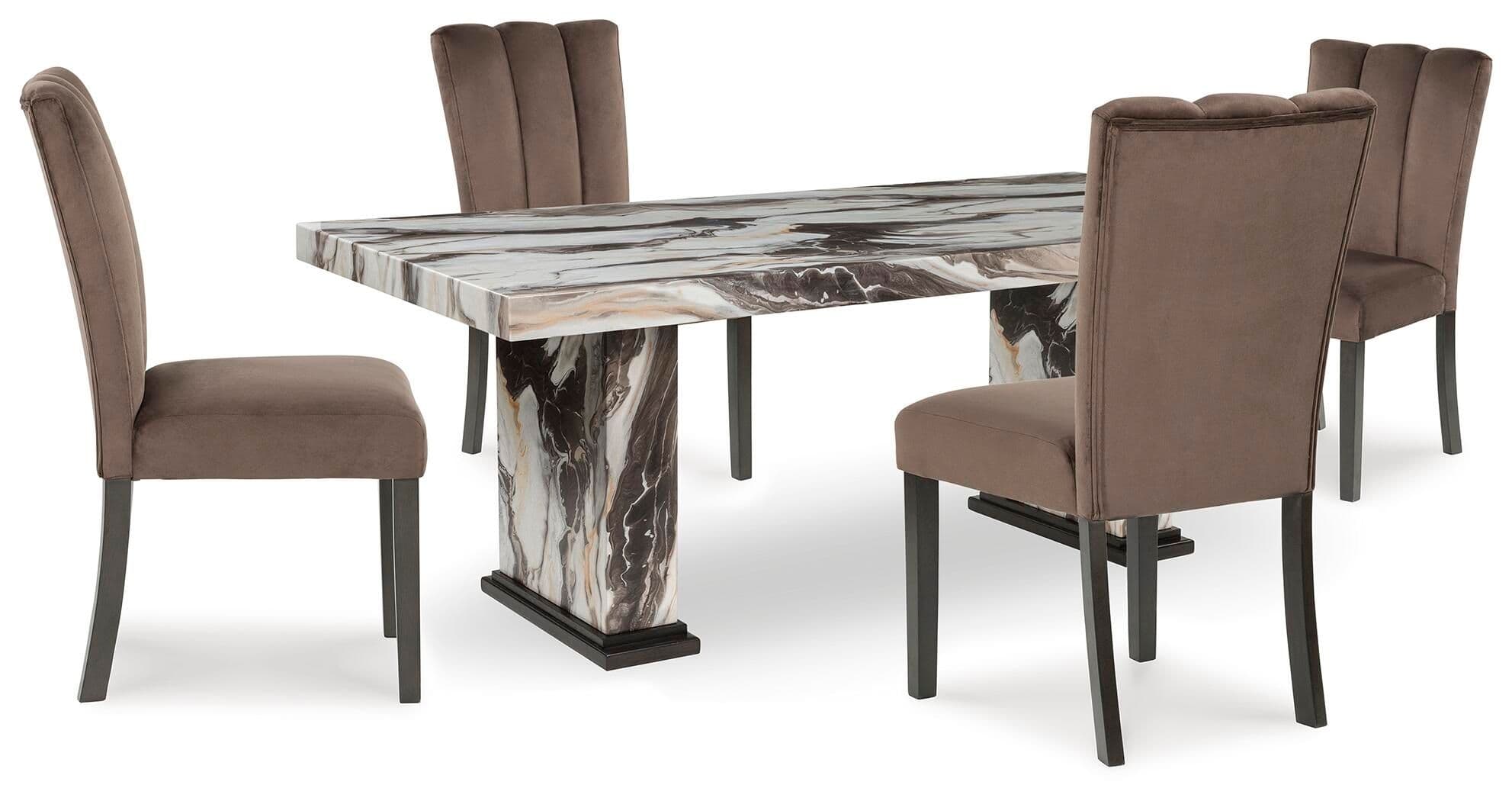 Jeshina - 5 Pc. - Dining Table And 4 Chairs - Dark Brown
