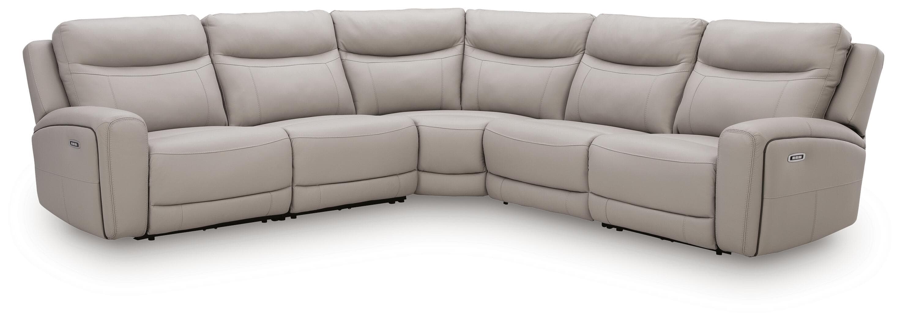 Gravier - 5-Piece Power Reclining Sectional - Gray