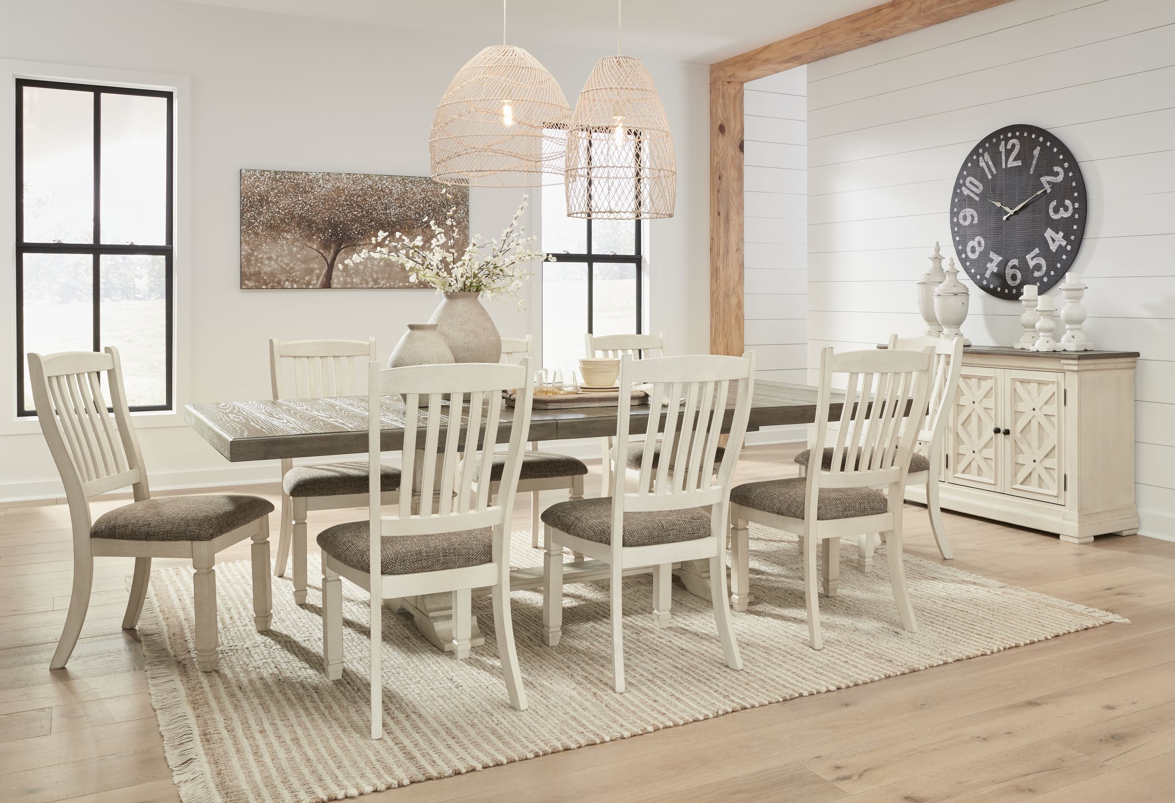 9 Pc. · Dining Table, 6 Side Chairs, Sever