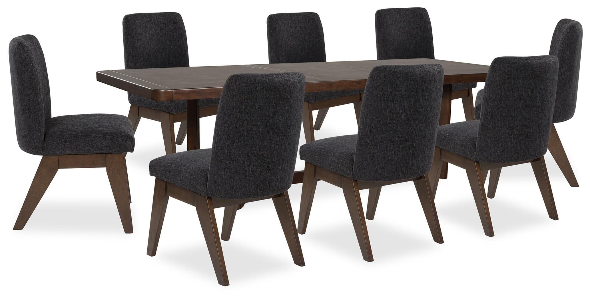 Dilenno - 9 Pc. - Extension Dining Table And 8 Chairs - Dark Brown