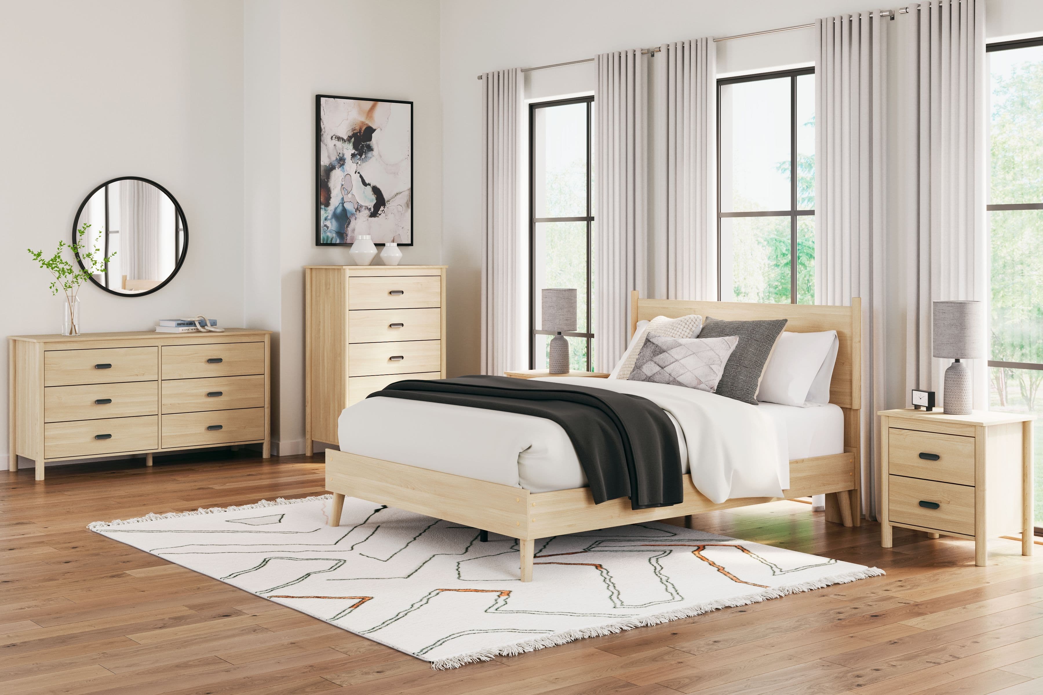 3 Pc. · Dresser, Queen Platform Panel Bed