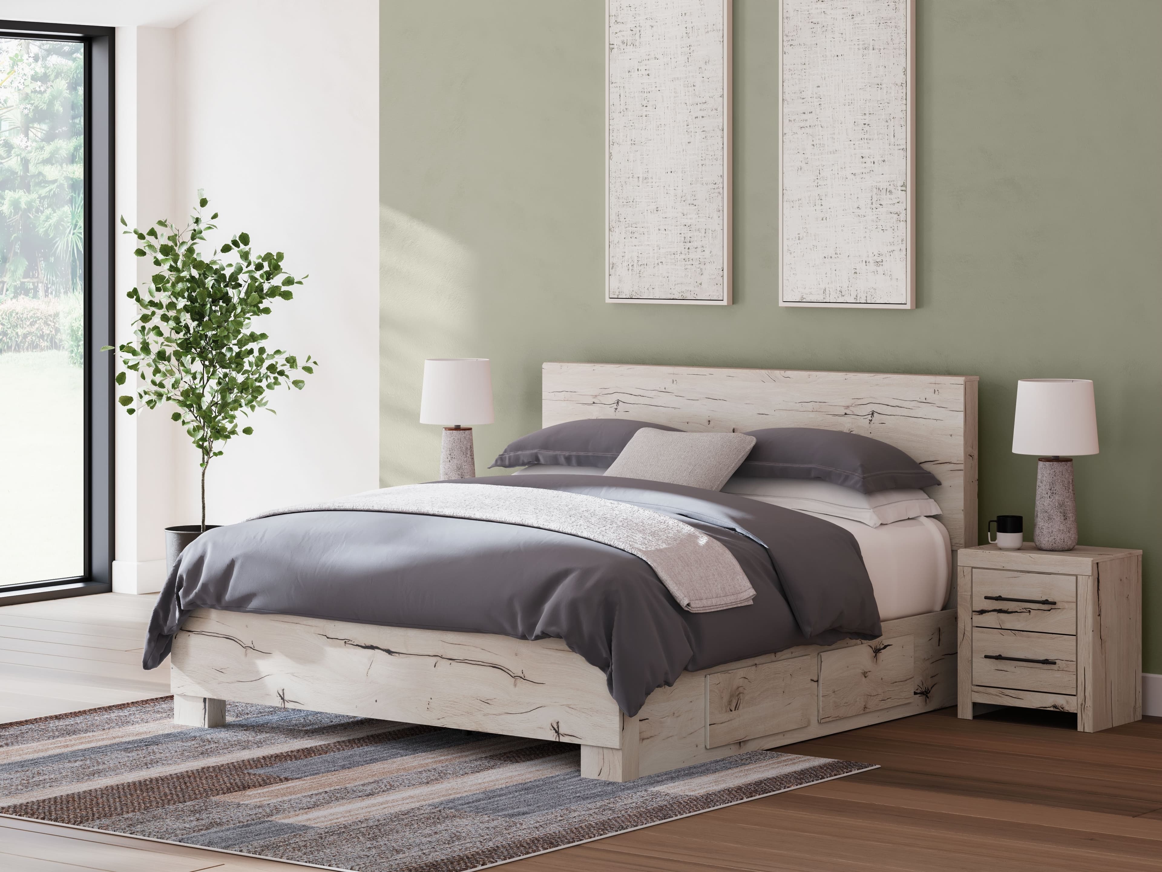King Panel Bed With Under Bed Storage