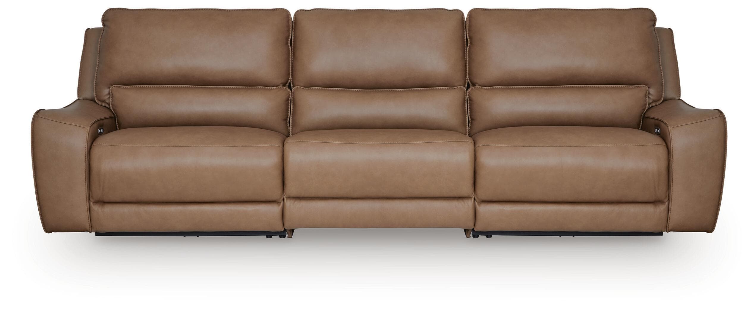 DeepWakes - 3-Piece Power Reclining Sectional - Caramel
