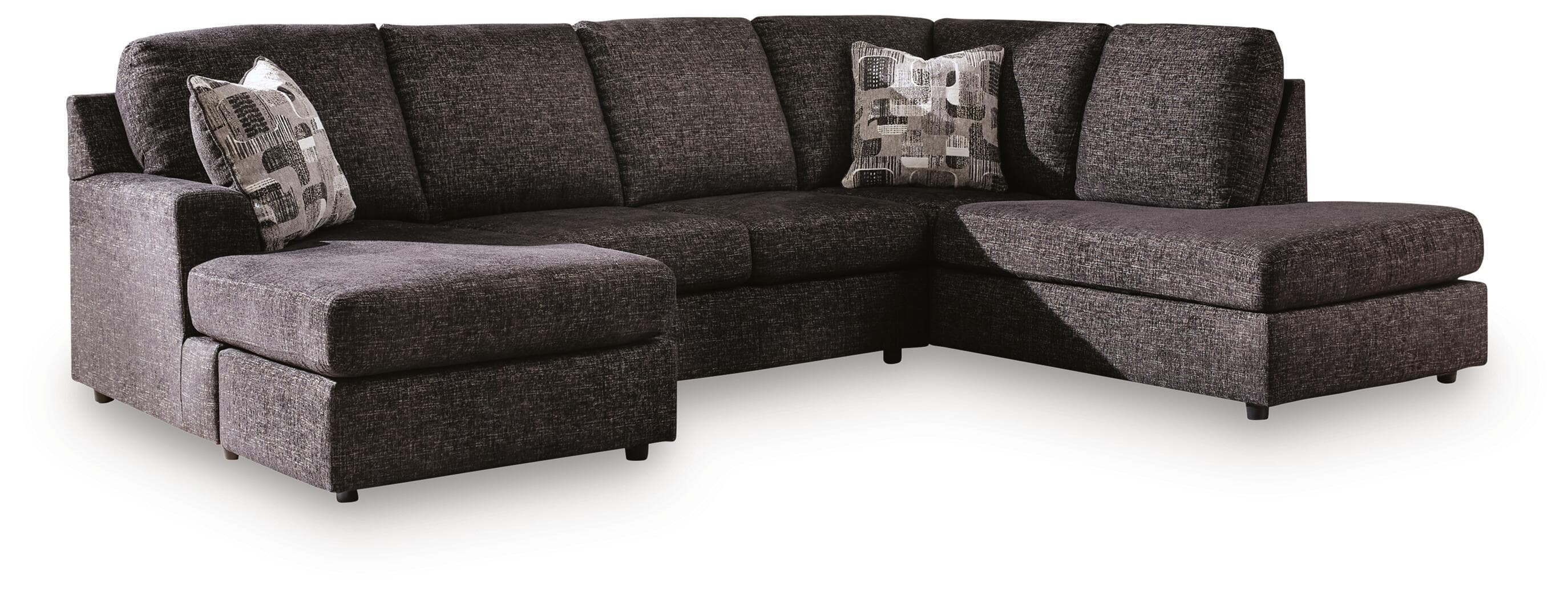 Lentiz - 2-Piece Sectional With RAF Corner Chaise - Onyx