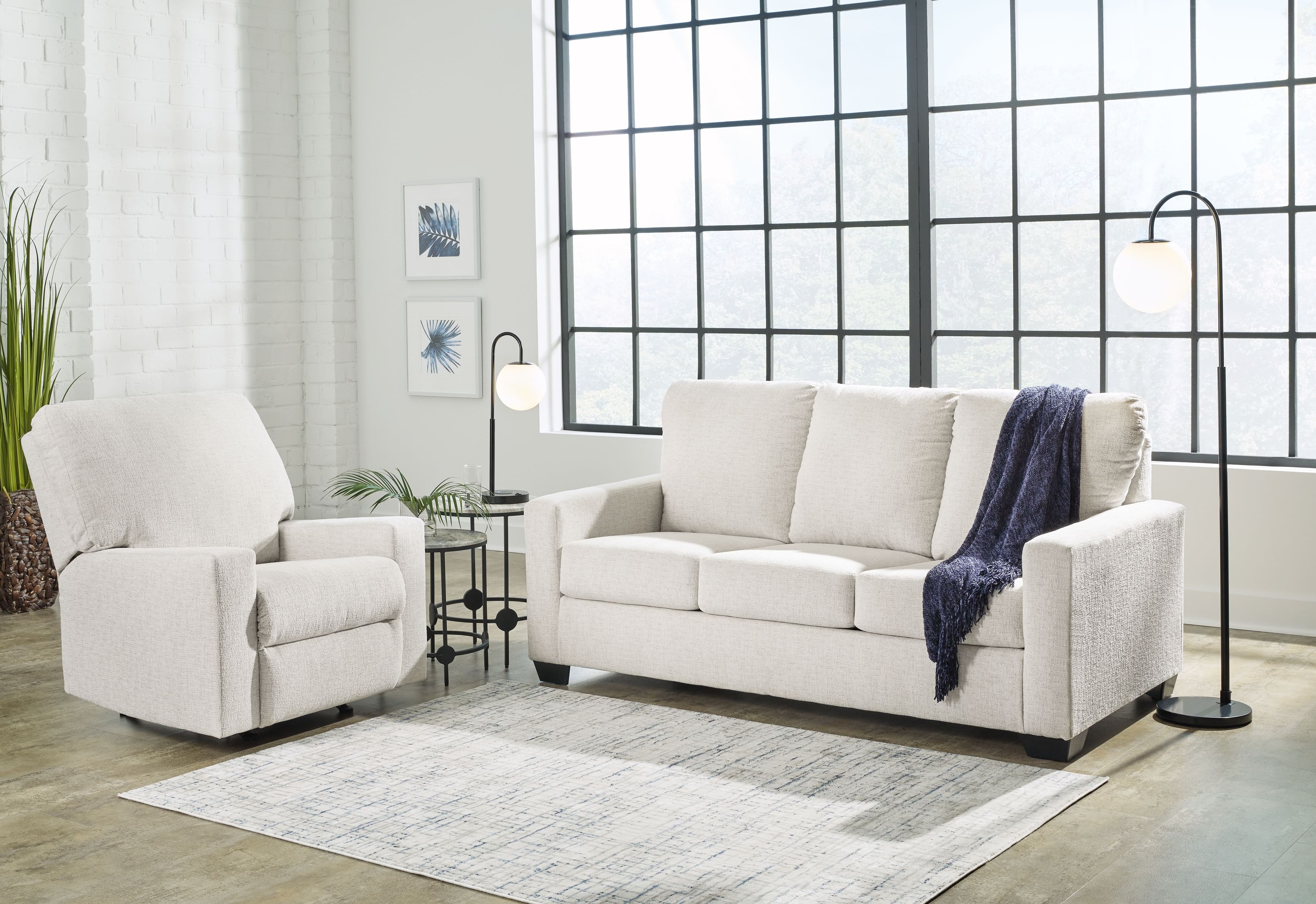 Full Sofa Sleeper, Rocker Recliner · Snow