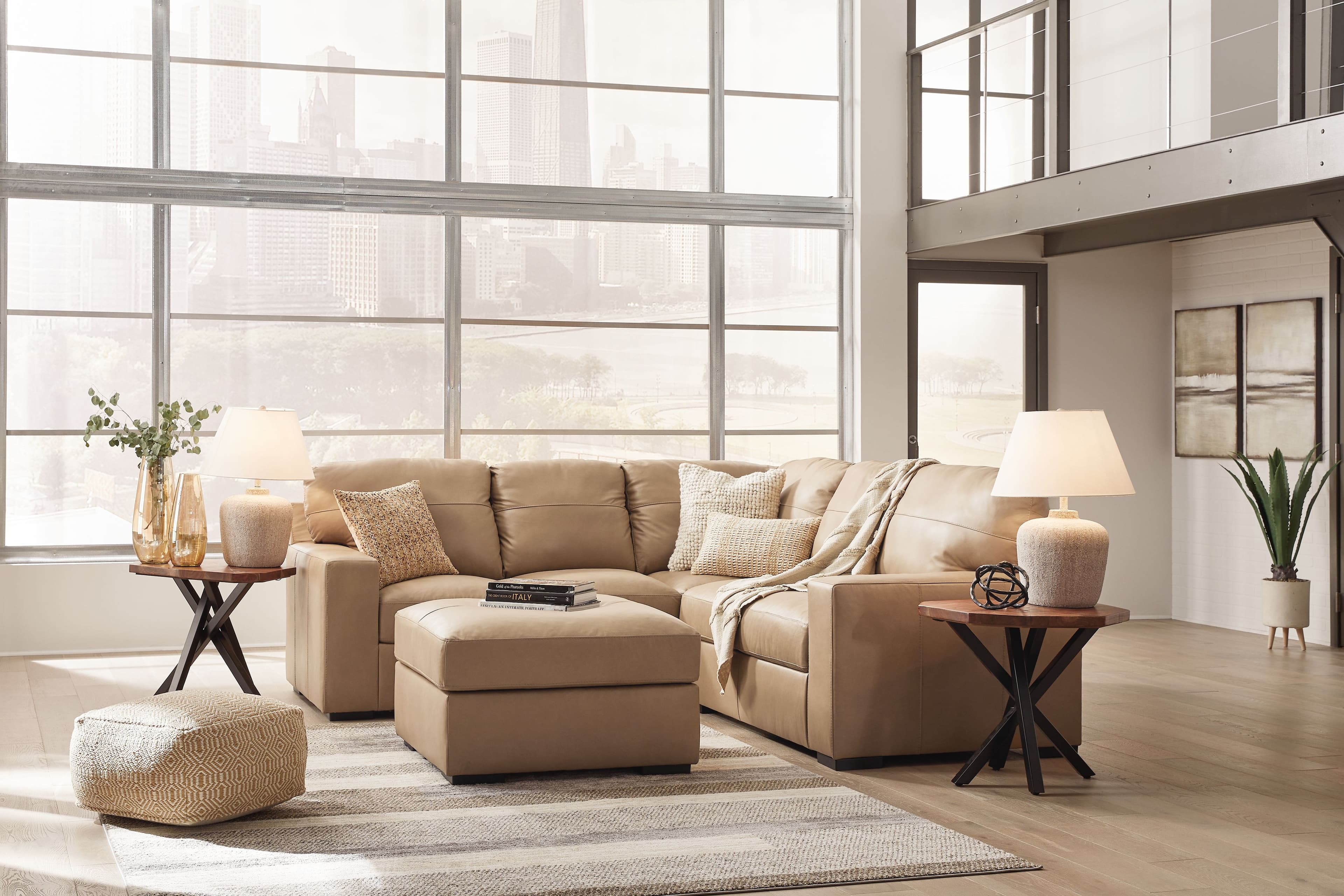 2-Piece Sectional With Raf Loveseat, Ottoman