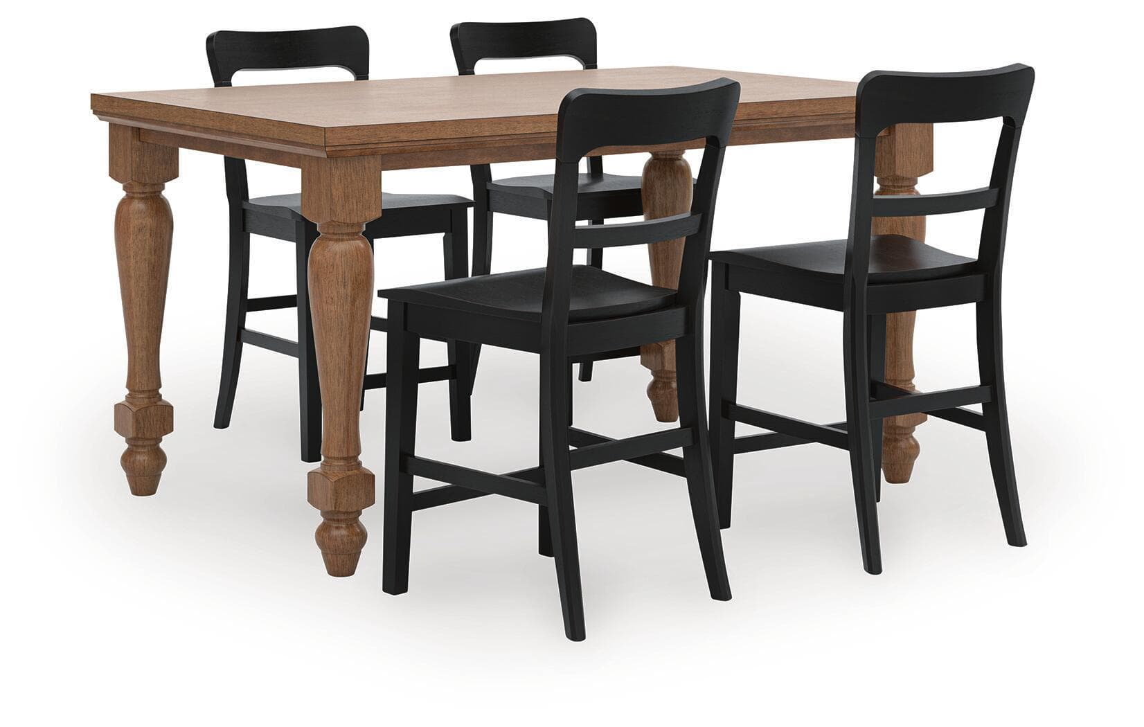 Greddinton - 5 Pc. - Counter Height Dining Table And 4 Barstools - Brown