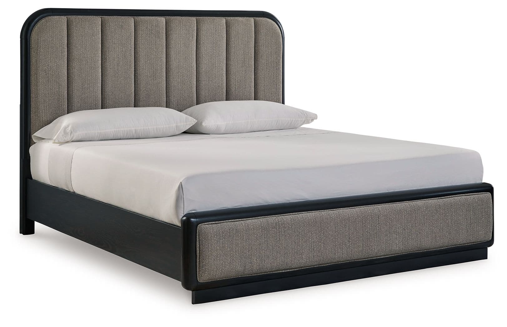 King Upholstered Panel Bed