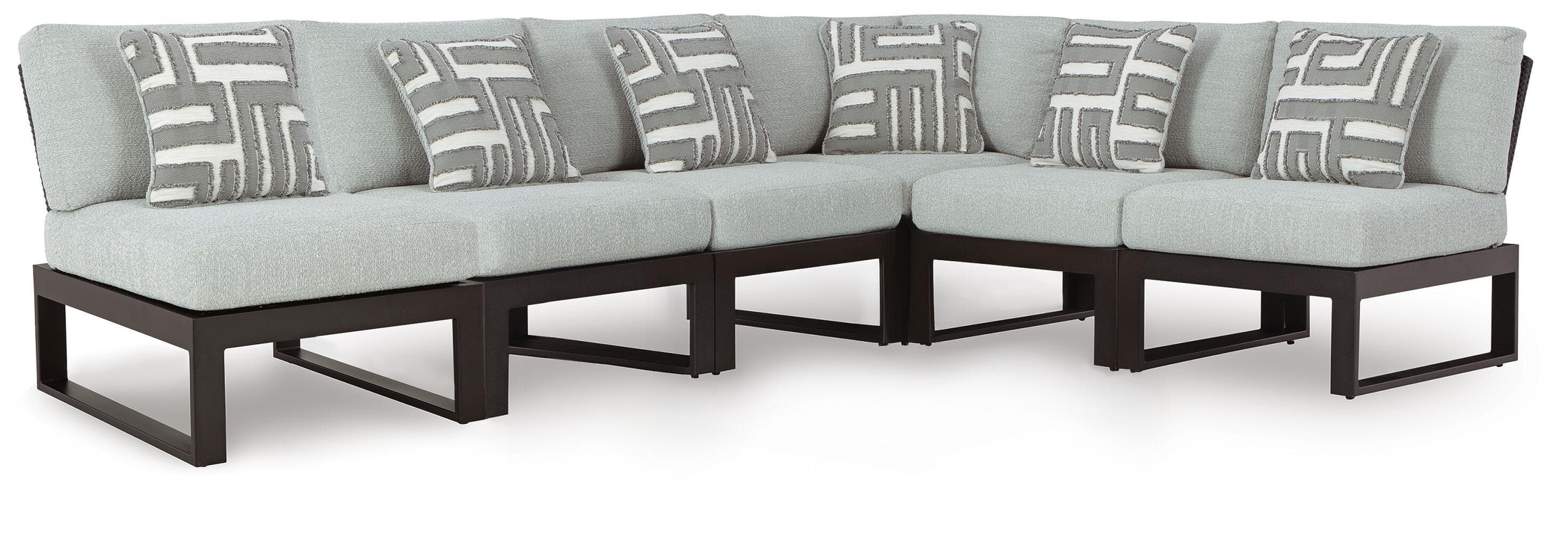 Beachloft - 6-Piece Outdoor Sectional - Black / Gray