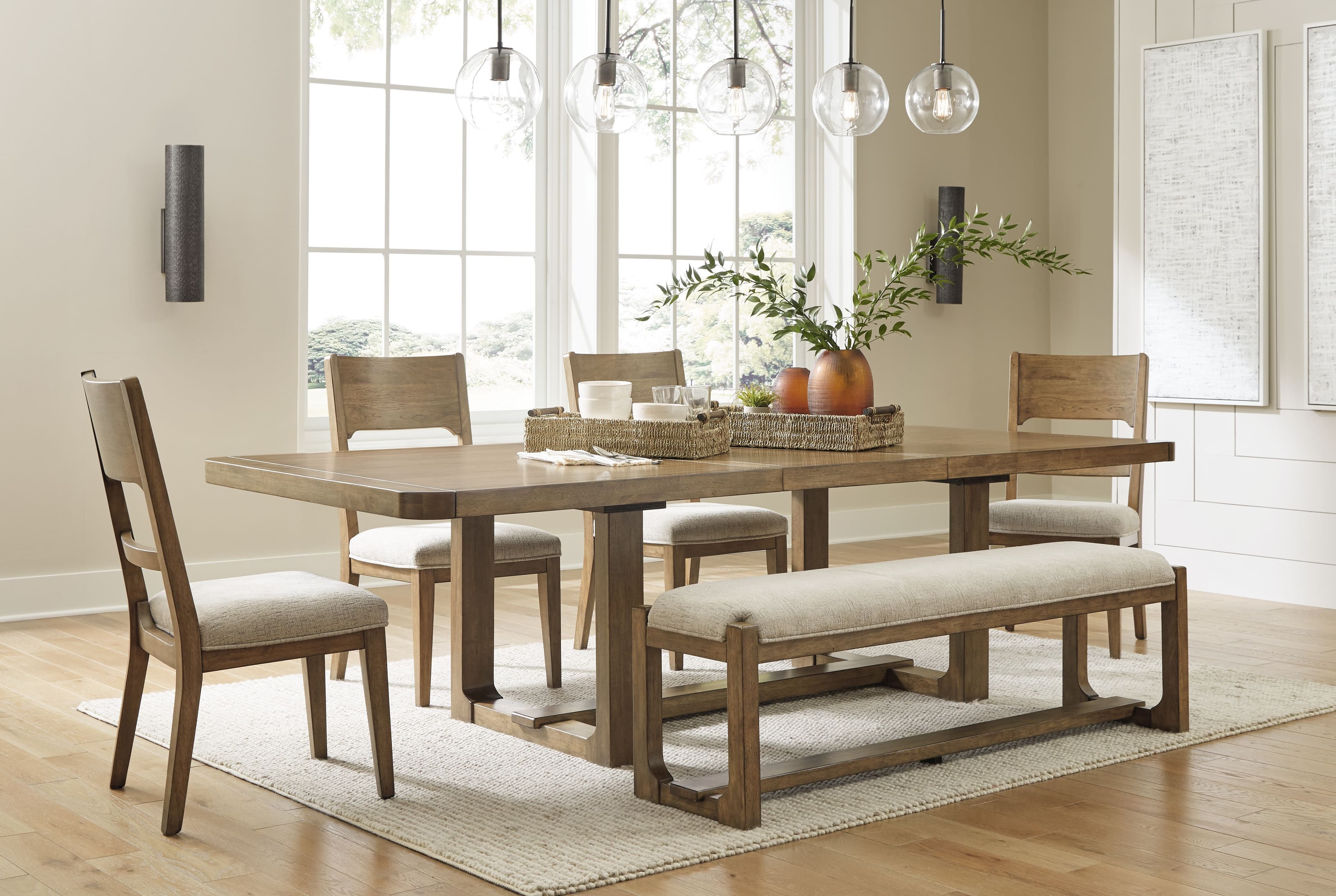 6 Pc. · Dining Room Table, 4 Side Chairs, Bench