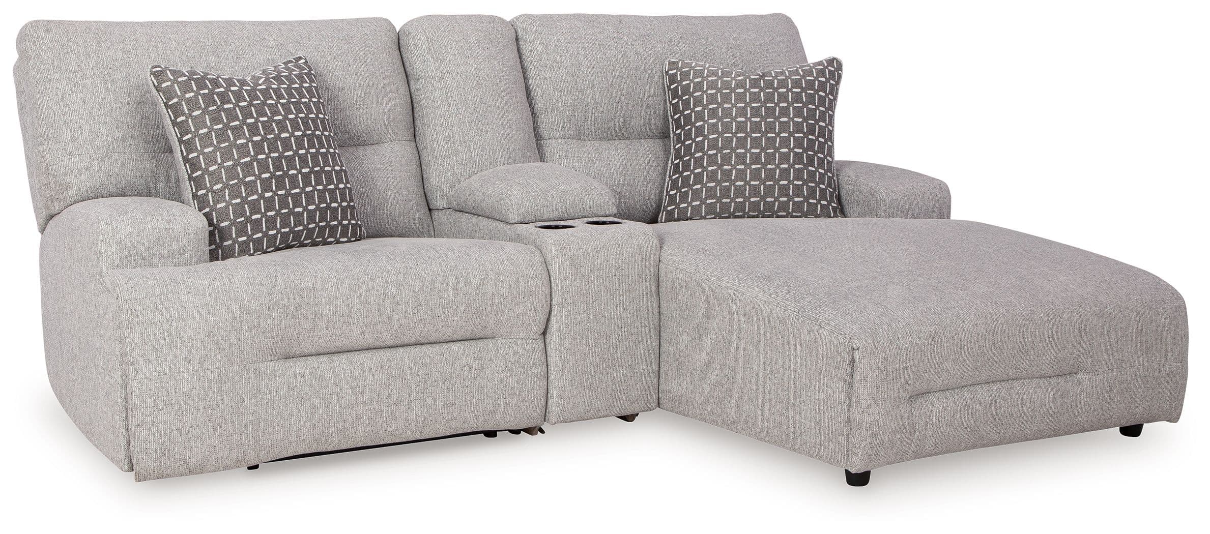 3-Piece Power Reclining Sectional Sofa With Raf Chaise · Pewter