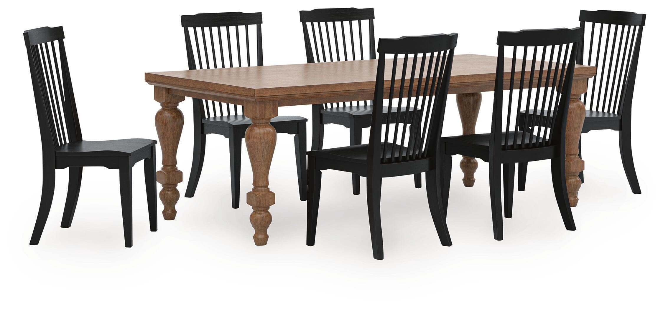 Greddinton - 7 Pc. - Dining Table And 6 Dining Room Side Chairs - Brown / Black