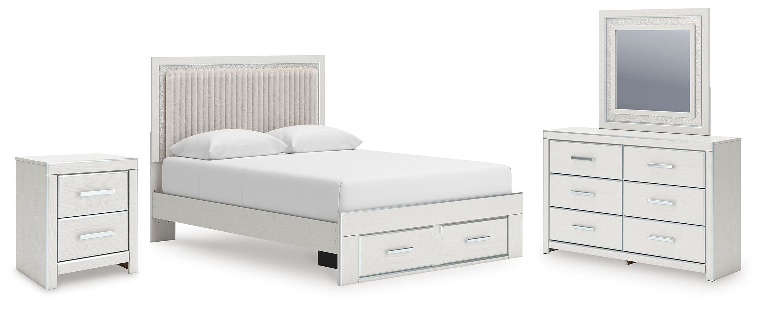Zuraleus - 4 Pc. - Queen Storage Bed, Dresser, Mirror And Nightstand - White