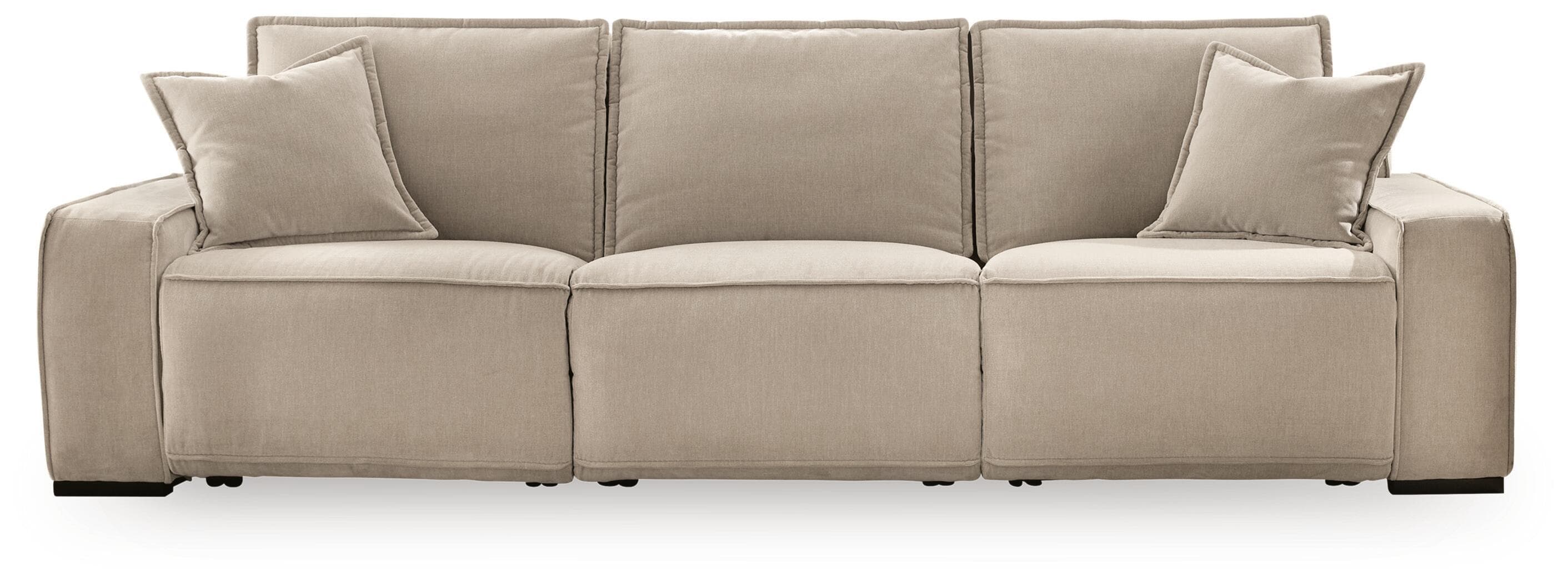 Carceri - 3-Piece Power Sectional Reclining Sofa With Armless Power Recliner - Cashmere