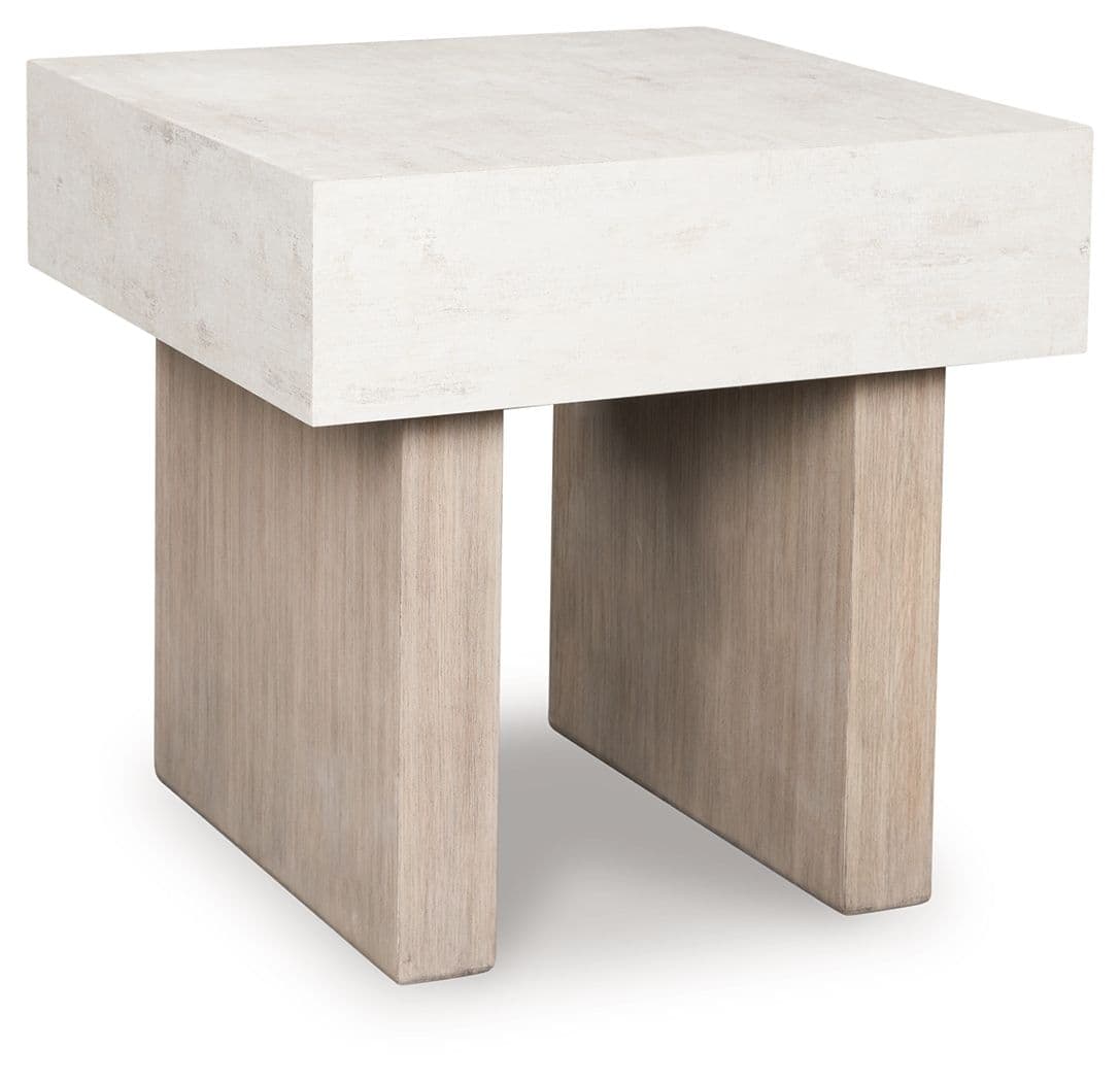 Square End Table With Faux Cement Top