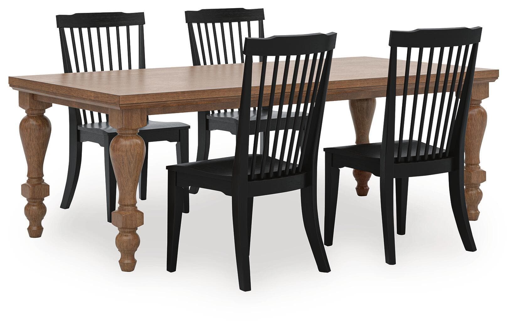 Greddinton - 5 Pc. - Dining Table And 4 Dining Room Side Chairs - Brown / Black